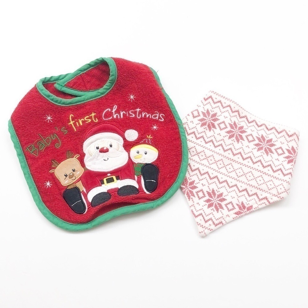 Little Wonders Baby’s First Christmas baby bib set
